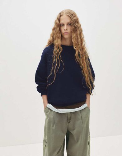 Pull & Bear - Pull en maille douce - Bleu marine Bleu marine S female - Pull&bear - Modalova