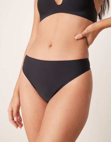String lisse Ã  taille haute - Noir Noir 34 female - New look - Modalova