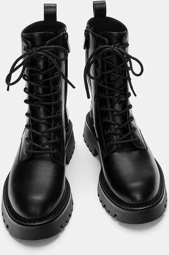 Pull & Bear - Bottines plates à lacets - Noir 36 - Pull&bear - Modalova