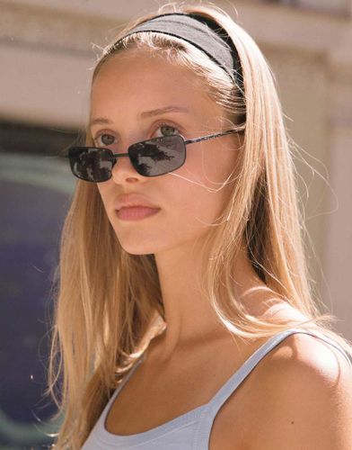 Yuki - Lunettes de soleil rectangulaires avec monture en mÃ©tal - Noir Noir No Size female - Lu Goldie - Modalova