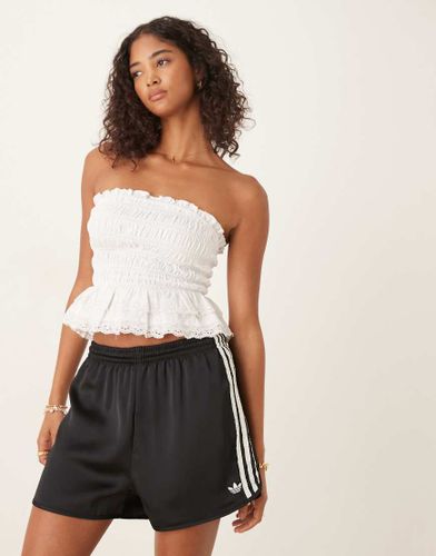 Short de course en satin Ã  3 bandes volantÃ©es - Noir Noir 2XS female - Adidas Originals - Modalova