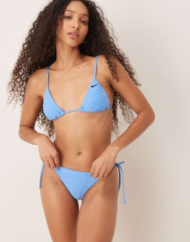 Nike - Bas de bikini en tissu éponge avec liens sur les côtés - Bleu Bleu XL female - Nike Swimming - Modalova