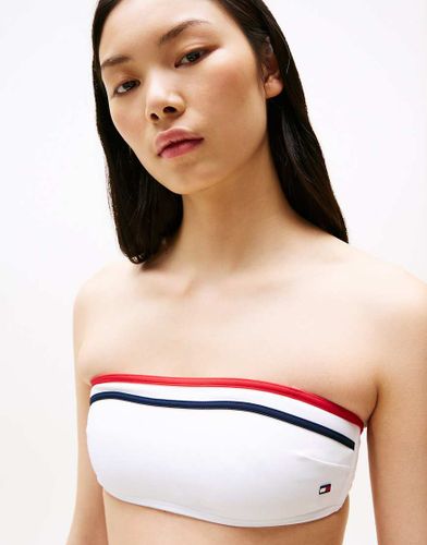 Global - Haut de bikini bandeau Ã  bandes texturÃ©es - Blanc Blanc M female - Tommy hilfiger - Modalova