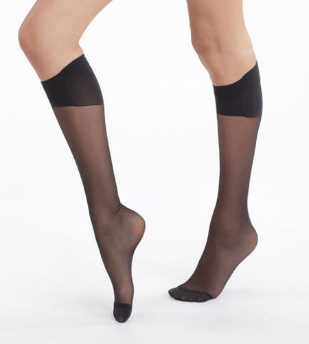 Lot de 2 mi-bas noirs AbsoluFlex transparents 20D Noir 35/41 - Dim - Modalova