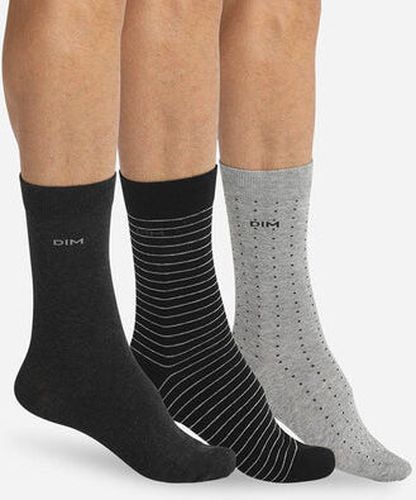 Lot de 3 chaussettes noires et anthracite pois rayures Noir 39/42 - Dim - Modalova