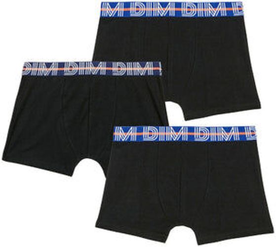 Lot de 3 boxers garçon coton stretch ceinture contrastée Noir Eco Noir 6 - Dim - Modalova