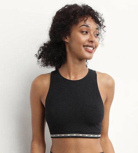 Crop top en modal polyamide côtelée sans couture Noir Icons Seamless - Féminin - Taille XL Noir XL - Dim - Modalova