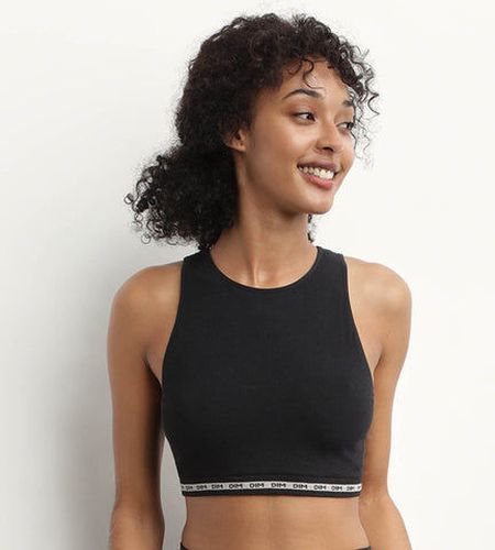 Crop top en modal polyamide côtelée sans couture Noir Icons Seamless Noir S - Dim - Modalova