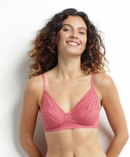 Soutien-gorge triangle sans armature dentelle florale Rose Daily Dentelle Rose 95C - Dim - Modalova