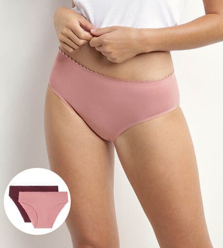 Lot de 2 slips en coton stretch Rose et Ruby Body Touch Easy Rose 44/46 - Dim - Modalova
