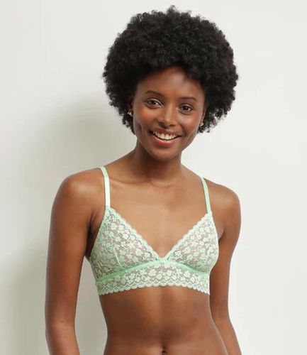 Soutien-gorge triangle en dentelle florale Vert d Eau Daisy Lace - Féminin - Taille L Vert L - Dim - Modalova