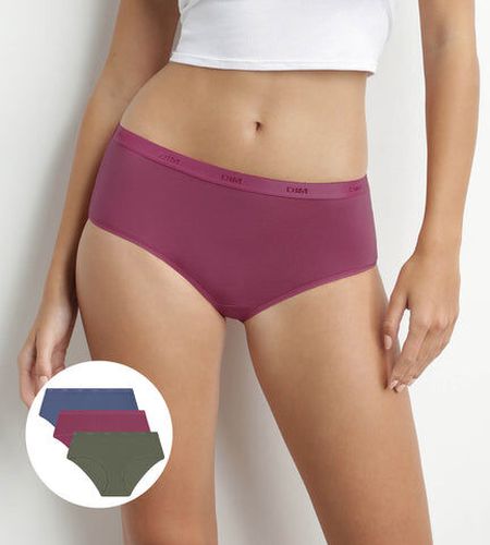 Lot de 3 boxers coton stretch Vert Les Pockets Eco - Féminin - Taille 40/42 Violet 40/42 - Dim - Modalova