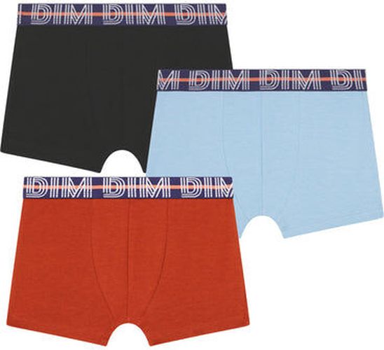Lot de 3 boxers garçon Bleu Rouge ceinture graphique Coton Stretch - Masculin - Taille 4/5 Rouge 4/5 - Dim - Modalova