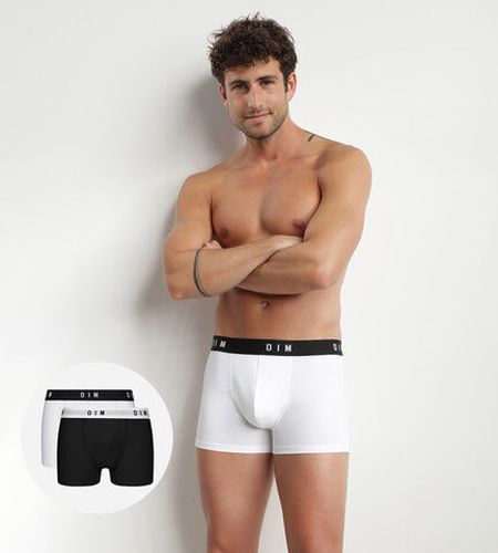 Lot de 2 boxers coton stretch ceinture rétro Noir Originals Blanc 3 - Dim - Modalova