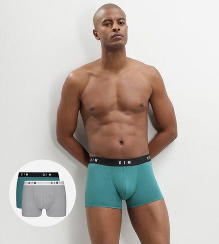 Lot de 2 boxers coton stretch Acier Vert Émeraude Originals Gris 2 - Dim - Modalova