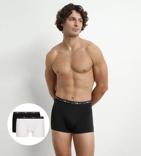 Lot de 2 Boxers Noir Blanc ceinture contrastée Coton Stretch Noir 5 - Dim - Modalova