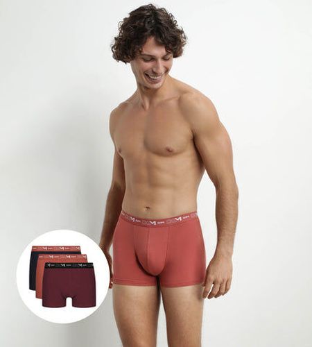 Lot de 3 boxers Noir Marron Terracotta Chiné Coton Stretch Orange 4 - Dim - Modalova