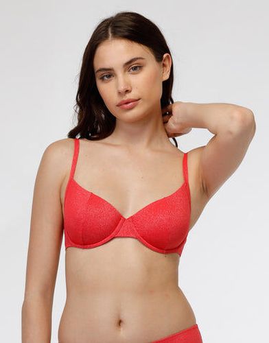 Maillot de bain soutien-gorge à armatures en microfibre Lurex uni corail en Soldes - Féminin - taille 100E 100E - Dim - Modalova