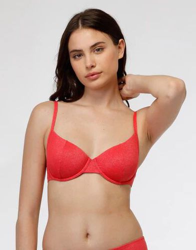 Maillot de bain soutien-gorge à armatures en microfibre Lurex uni corail - Féminin - Taille 100E 100E - Dim - Modalova