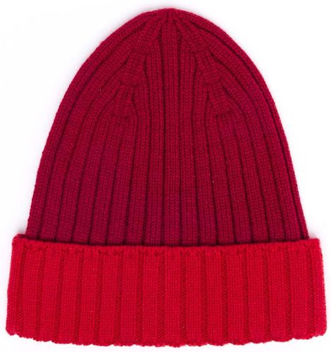 Bonnet Bicolore en Laine – Bordeaux et Rouge - Draeger - Modalova