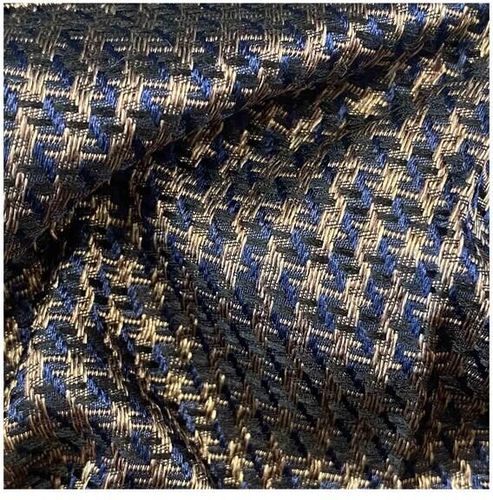 Cravate à motif pied de poule beige et bleu marine - Draeger - Modalova