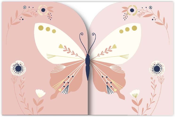 Carte Anniversaire Oh la la motifs papillons - Rose - Draeger - Modalova