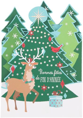Carte de vœux accordéon - Forêt de Noël - Draeger - Modalova