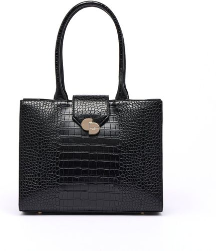 Grand Sac Cabas Camille Croco - Noir - Draeger - Modalova