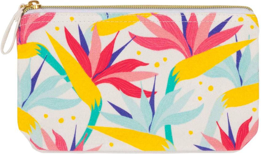 Pochette coton imprimé fleurs exotiques - Draeger - Modalova