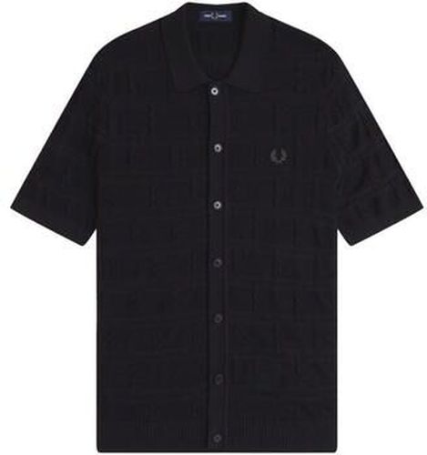 Chemise CABLE DETAIL KNITTED SHIRT Noir - Fred perry - Modalova
