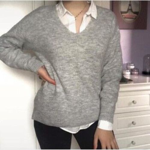 Pull H&M; Pull col v Gris - H&M - Modalova