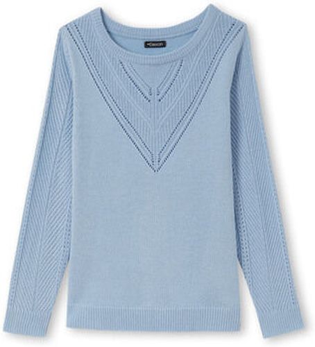 Pull by - Pull col rond maille fantaisie Bleu - Daxon - Modalova