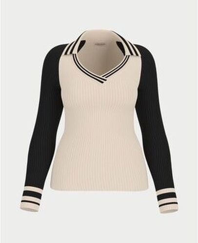 Pull Pull col en V Jeans Beige - Guess - Modalova