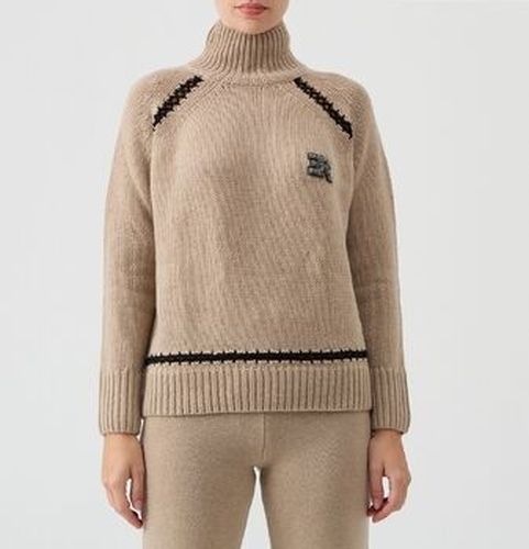 Pull Col roulé en mélange de cachemire avec logo multicolor - Ermanno Scervino - Modalova