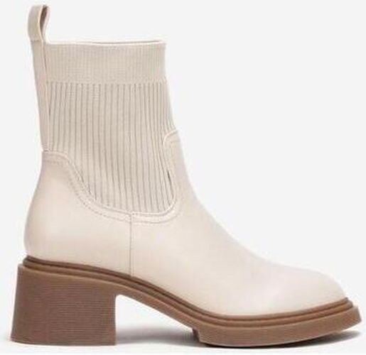 Bottines Bottine Chaussette à talons, semelle crantée, Beige écru Beige - Vera Collection - Modalova