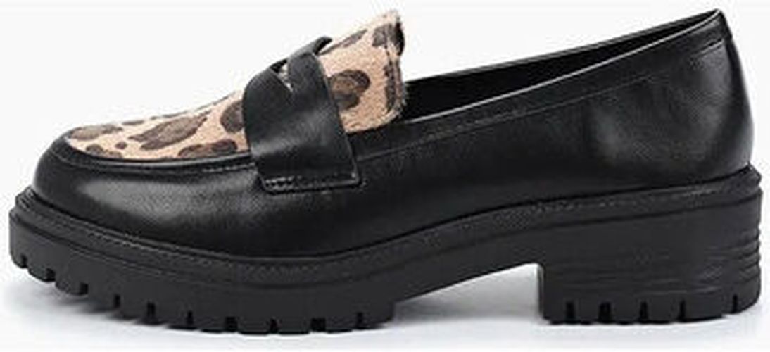 Ballerines Mocassins imprimé Léopard, semelle crantée Noir - Vera Collection - Modalova