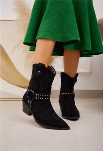 Bottines Santiags s avec boucle, Noir Noir - Vera Collection - Modalova