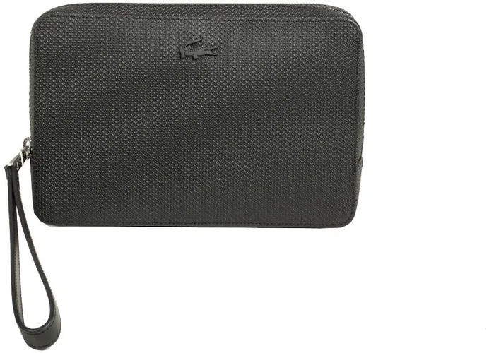 Sacoche pochette en cuir portée main Chantaco Noir - Lacoste - Modalova