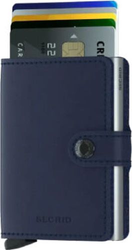 Porte-cartes en aluminium et cuir Miniwallet 4 – 6 cartes Gris Perle / Marine - SECRID - Modalova