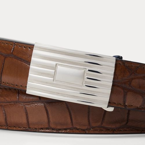 Ceinture en alligator boucle en argent - Purple Label - Modalova