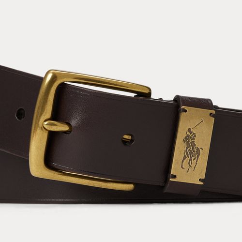 Ceinture en cuir avec plaque poney - Polo Ralph Lauren - Modalova
