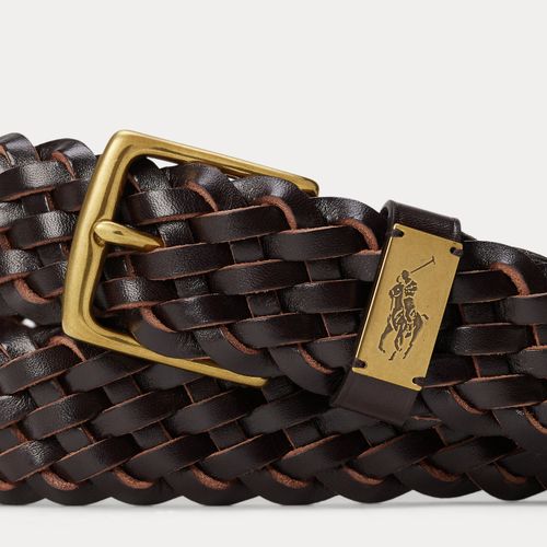 Ceinture tressée en cuir - Polo Ralph Lauren - Modalova