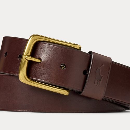 Ceinture en cuir pleine fleur - Polo Ralph Lauren - Modalova