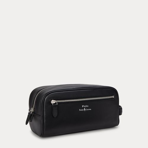 Trousse de voyage en cuir lisse - Polo Ralph Lauren - Modalova