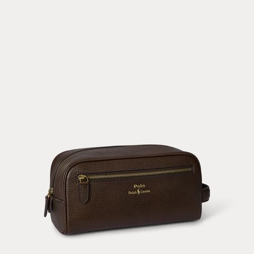Trousse de voyage en cuir chagrin - Polo Ralph Lauren - Modalova