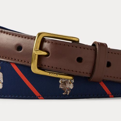 Ceinture Polo Bear bordée de cuir - Polo Ralph Lauren - Modalova