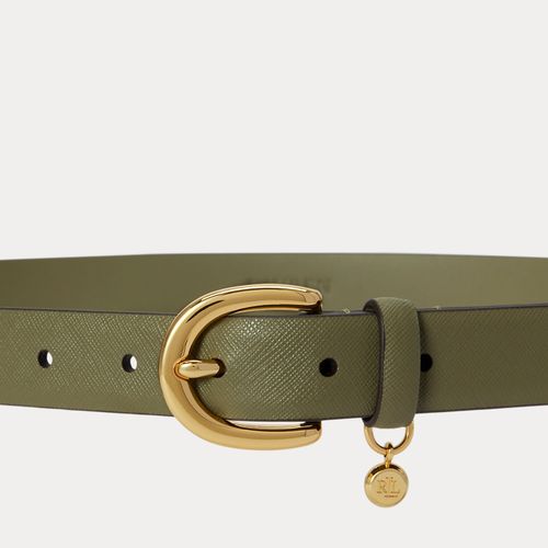 Ceinture cuir hachure croisée à breloque - Lauren - Modalova