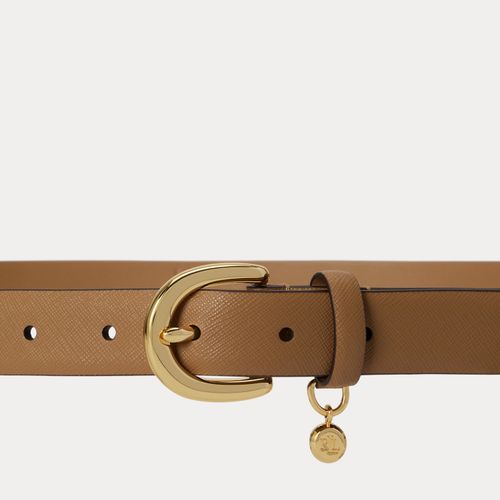 Ceinture cuir hachure croisée à breloque - Lauren - Modalova