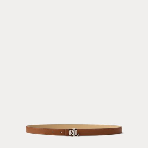 Ceinture fine réversible à logo en cuir - Lauren - Modalova