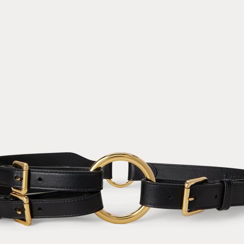 Ceinture en cuir à anneau en O - Lauren - Modalova